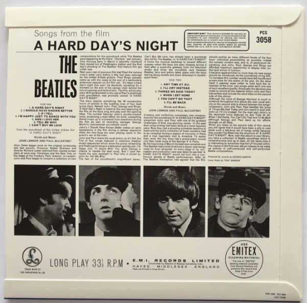 Back Cover, Beatles (The) - A Hard Day&#39;s Night [Encore Pressing]